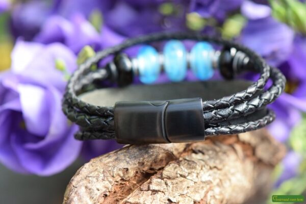HSLA3044 | Men’s memorial leather bracelet - Image 4