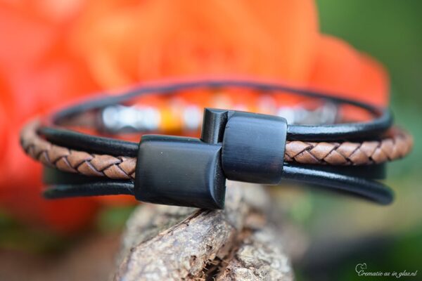 HSLA3039 | Men’s memorial leather bracelet