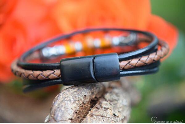 HSLA3039 | Men’s memorial leather bracelet - Image 2