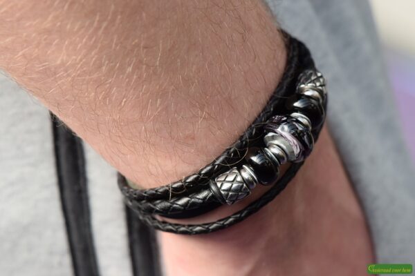 HSLA3043 | Men’s memorial leather bracelet - Image 5