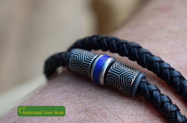 HSLA3038 | Men’s memorial leather bracelet - Image 3
