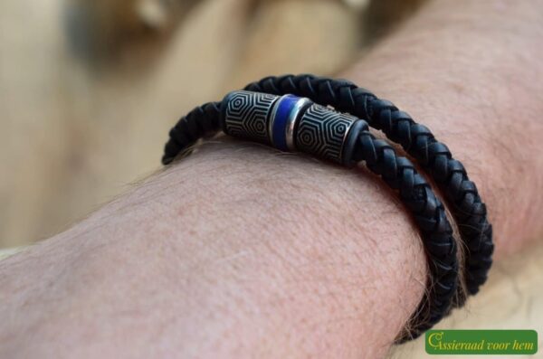 HSLA3038 | Men’s memorial leather bracelet - Image 4