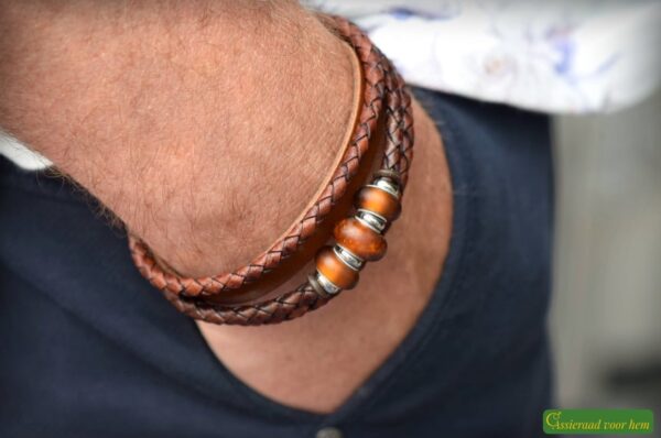 HSLA3029 | Men’s memorial leather bracelet - Image 3