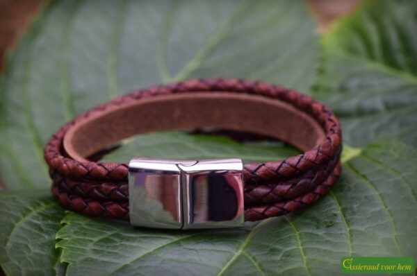 HSLA3029 | Men’s memorial leather bracelet - Image 5