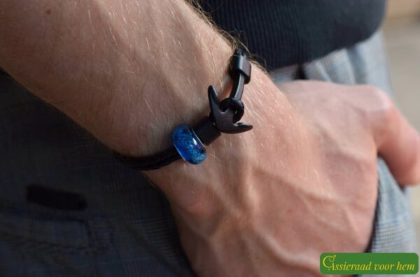 HSLA3031 | Men’s memorial leather bracelet - Image 3