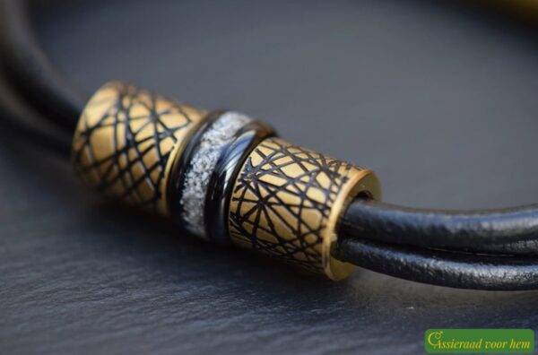 HSLA3033 | Men’s memorial leather bracelet - Image 3