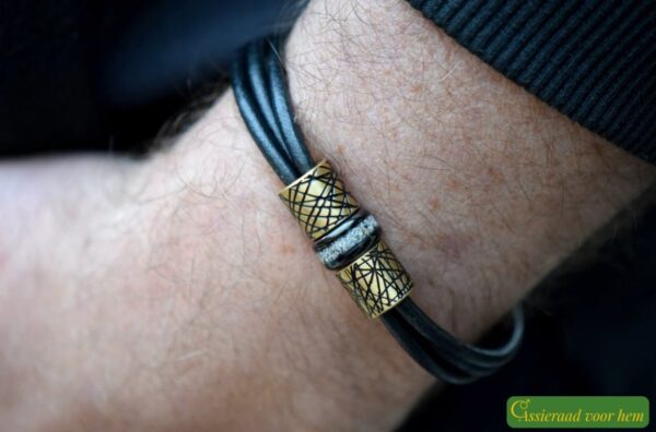 HSLA3033 | Men’s memorial leather bracelet - Image 4