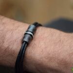 made to measure with three leather strands.