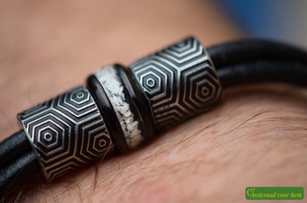 HSLA3027 | Men’s memorial leather bracelet - Image 3