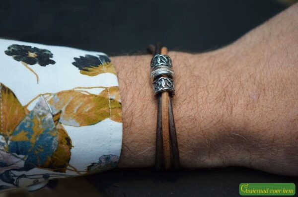 HSLA3032 | Men’s memorial leather bracelet - Image 3