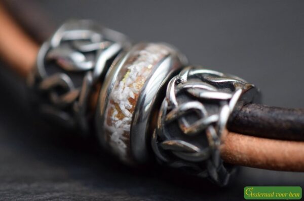 HSLA3032 | Men’s memorial leather bracelet - Image 4