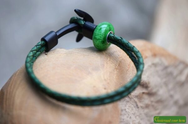 HSLA3034 | Men’s memorial leather bracelet - Image 3