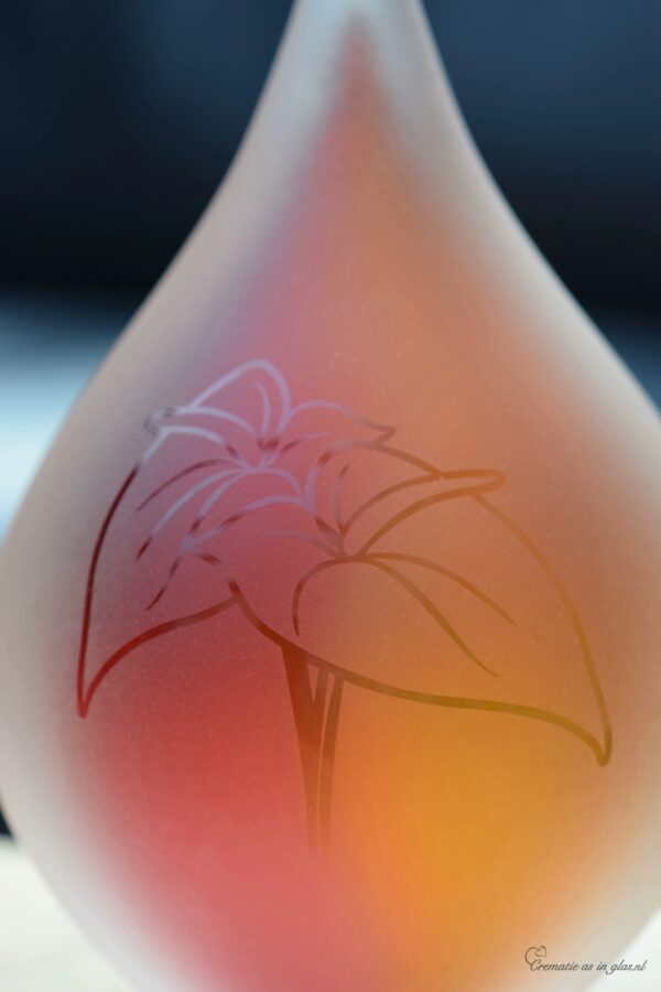 GU2017 | Medium urn of pink and yellow glass personalized - Image 4