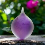 Medium purple glass ball urn. Cremation ash urn glass personalized to keep as a precious memory