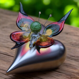 Glass butterfly in green