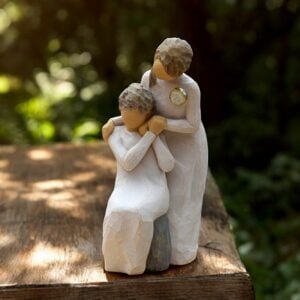 Willow Tree figurine Loving My Mother mother and child in tender embrace with mini urn for ashes or a lock of hair