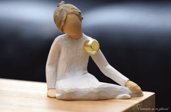 WTU8010 | Willow Tree Thoughtful Child with mini urn - Image 2