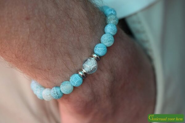 HSNA4013 | men’s memorial bracelet with cremation ashes and natural stone - Image 5