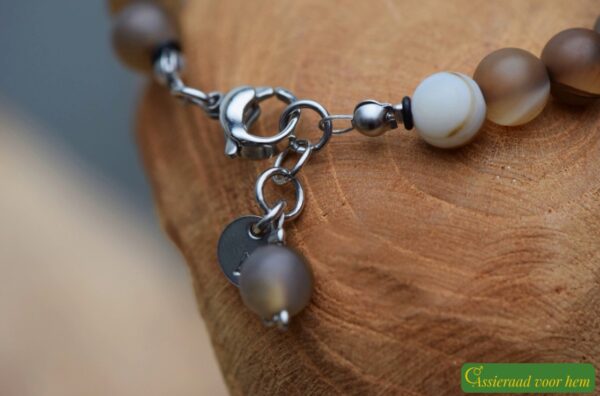 HSNA4015 | men’s memorial bracelet with cremation ashes and natural stone - Image 5