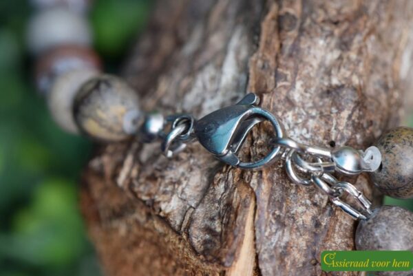 HSNA4017 | men’s memorial bracelet with cremation ashes and natural stone - Image 3