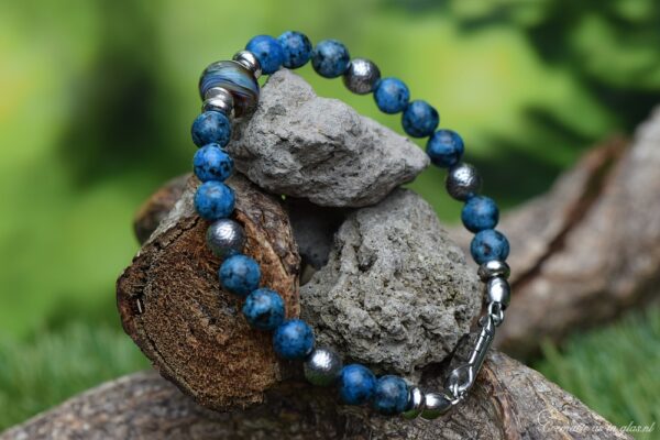 HSNA4020 | men’s memorial bracelet with cremation ashes and natural stone - Image 3