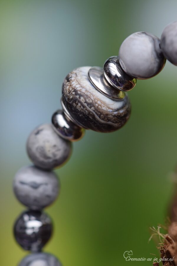 HSNA4021 | men’s memorial bracelet with cremation ashes and natural stone - Image 5