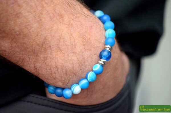 HSNA4018 | men’s memorial bracelet with cremation ashes and natural stone - Image 2