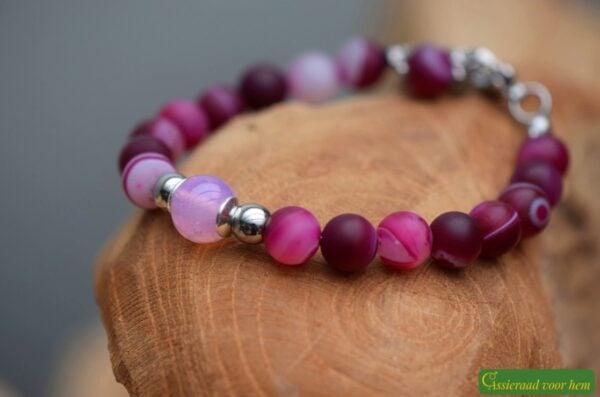 HSNA4019 | men’s memorial bracelet with cremation ashes and natural stone - Image 3