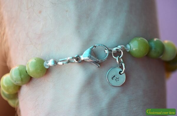 HSNA4012 | men’s memorial bracelet with cremation ashes and natural stone - Image 5
