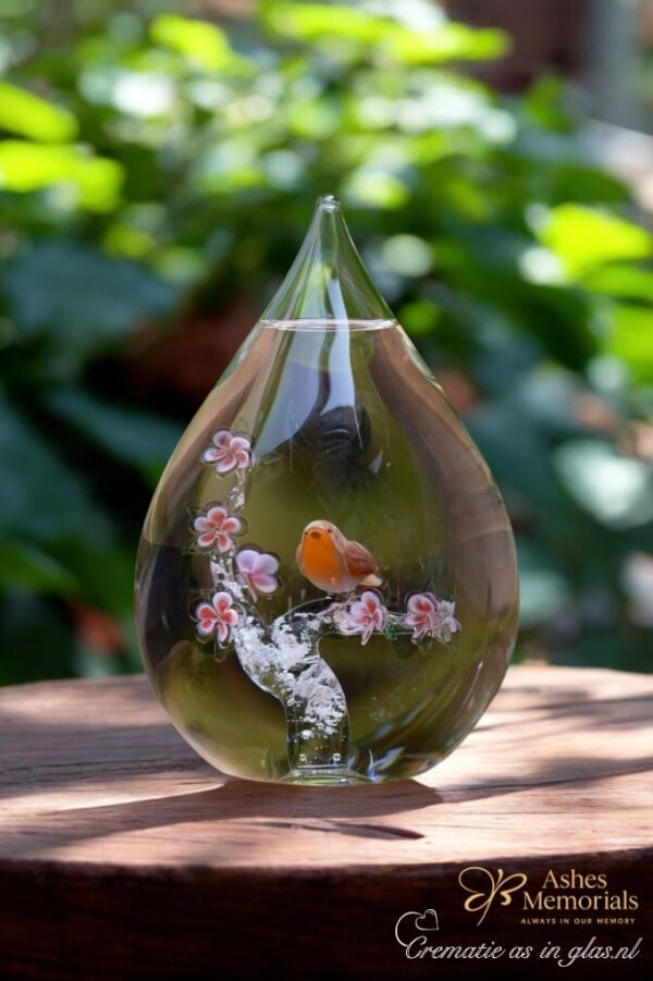 Glass urn large model with transparent stem