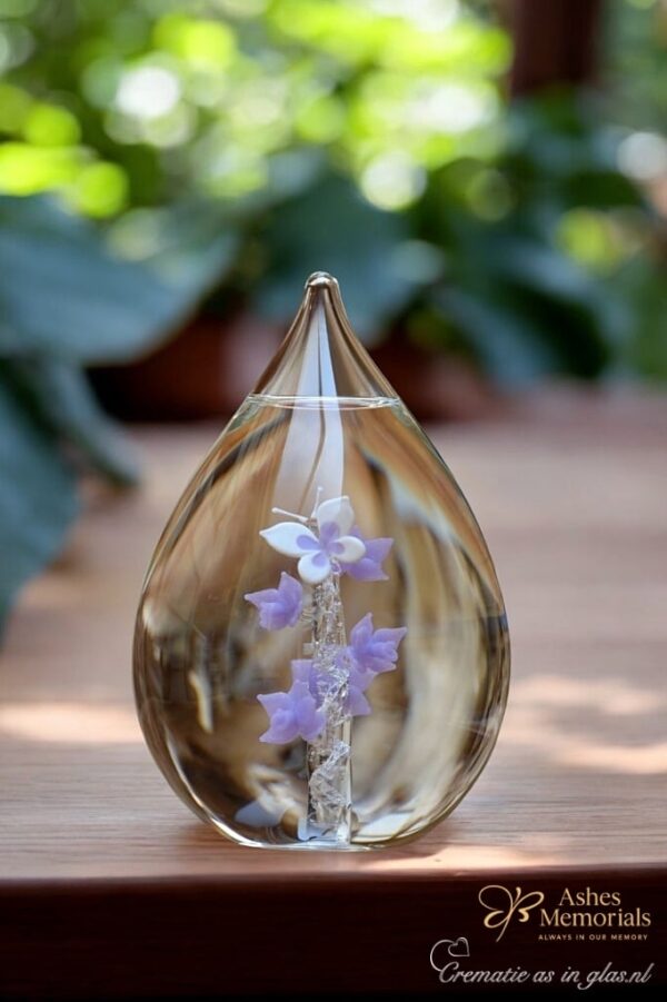 Glass urn large model with transparent stem