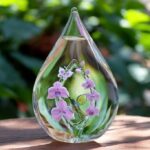 Glass urn small model with ashes incorporated in arch