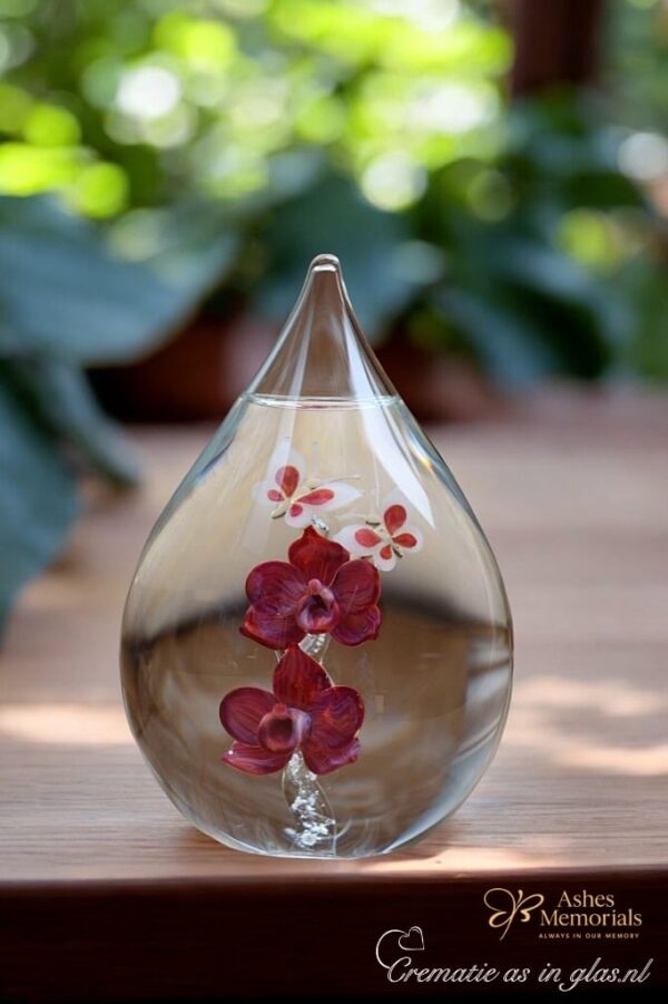 Glass urn large model with transparent stem