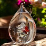 Glass urn large model with teardrop shape
