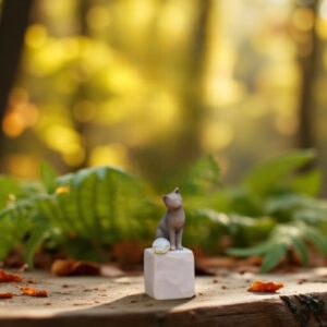 Urn Willow Tree Love my cat with glass mini urn on the blanket for cremation ashes or a lock of hair.