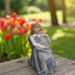 Urn Willow Tree The Quilt with glass mini urn on the blanket for cremation ashes or a lock of hair.