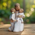 Willow Tree figurine Quietly with seated mother holding two children