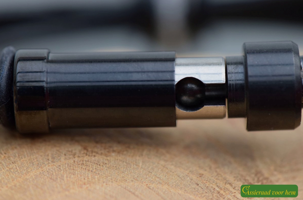 Close-up of secure black stainless-steel slide clasp for men’s memorial bracelet with ashes bead.