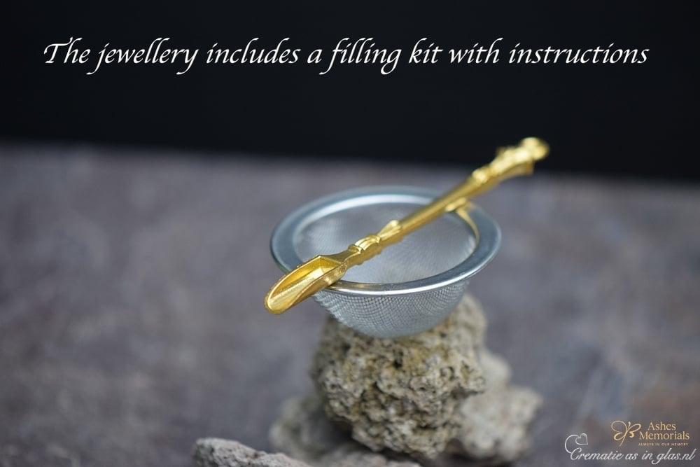 Men’s memorial pendant in matte sandblasted glass with organic swirl pattern